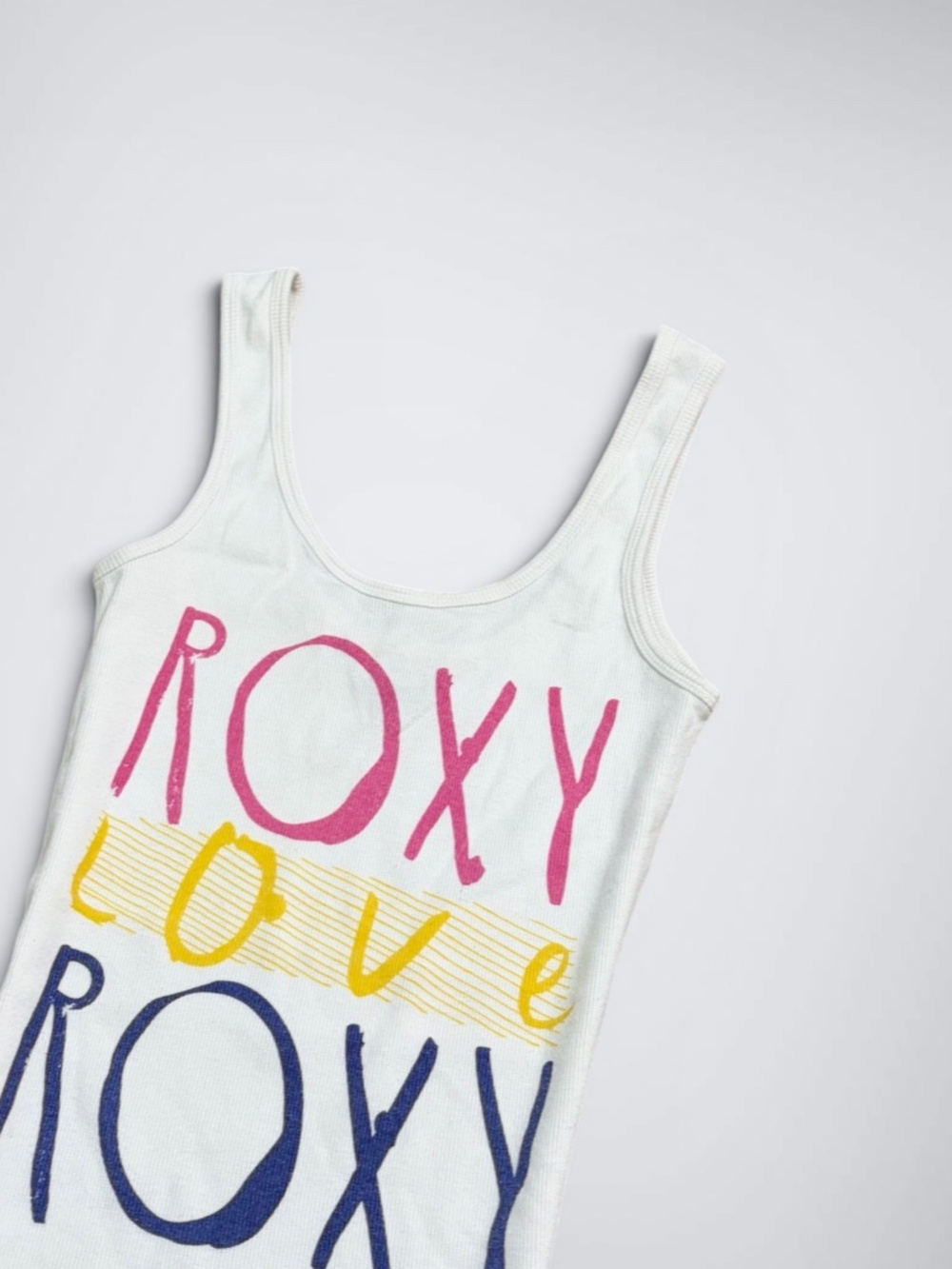VINTAGE Y2K Roxy Love Ribbed Tank Top 00s - Picture 2 of 5